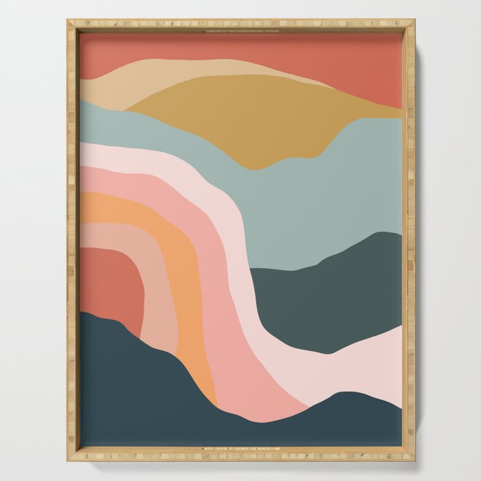 Minimal Landscape #9 - Modern Art Print Serving Tray Gallery Image 1