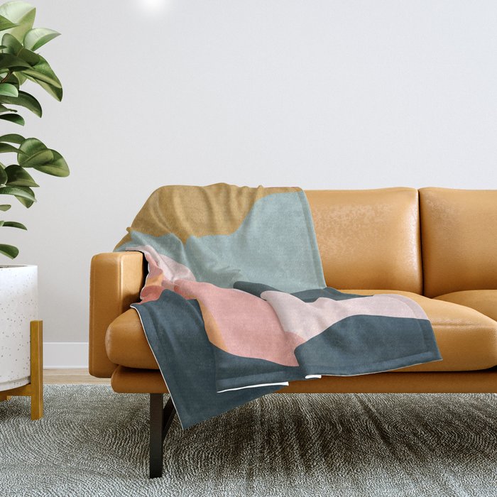 Minimal Landscape #9 - Modern Art Print Throw Blanket Gallery Image 1