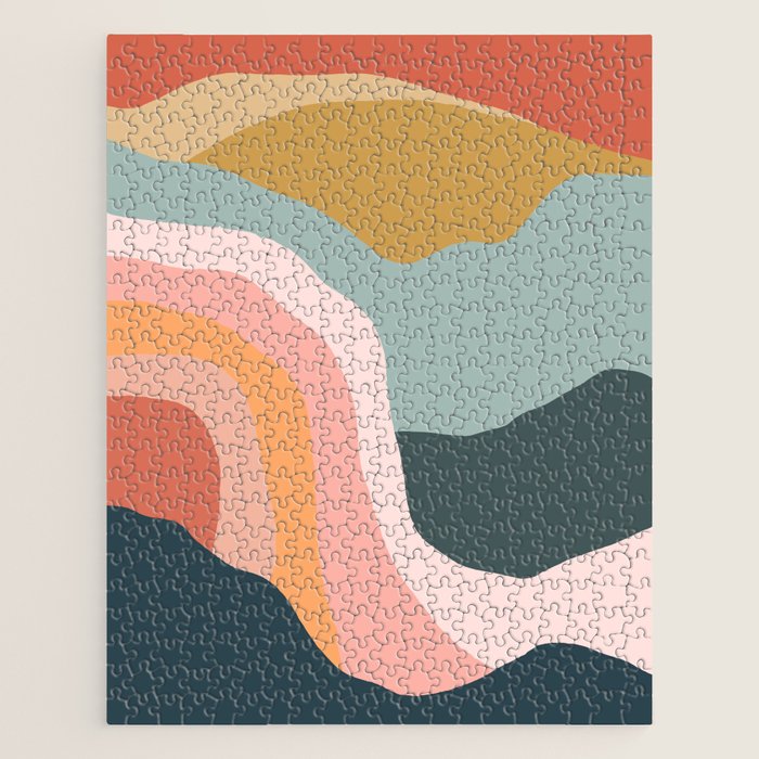 Minimal Landscape #9 - Modern Art Print Jigsaw Puzzle Gallery Image 1