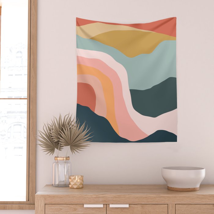 Minimal Landscape #9 - Modern Art Print Wall Tapestry Gallery Image 2