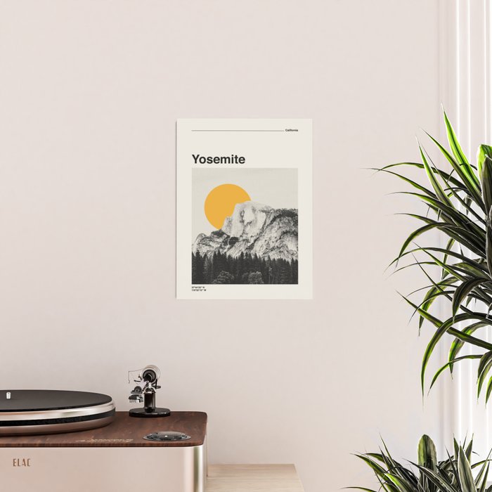 Retro Travel Poster, Yosemite National Park Collage Poster Gallery Image 2