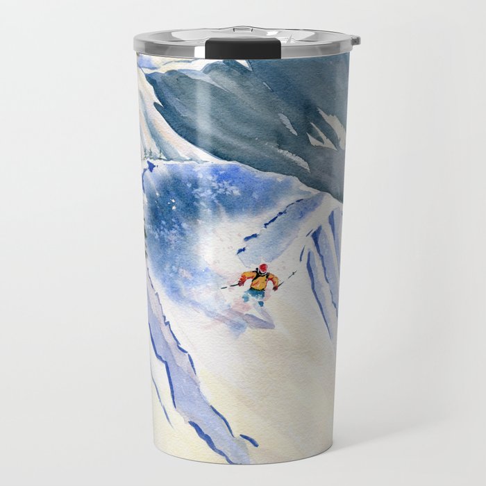 Powder Skiing 2 Travel Mug Gallery Image 1