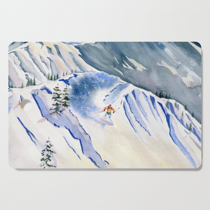 Powder Skiing 2 Cutting Board Gallery Image 1