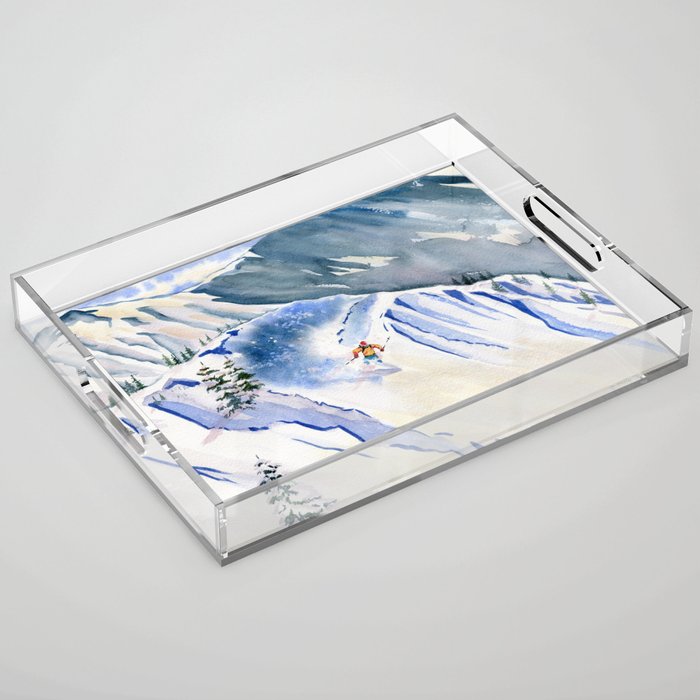 Powder Skiing 2 Acrylic Tray Gallery Image 1