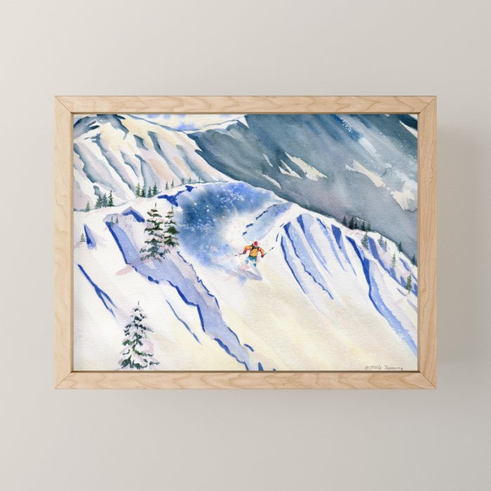 Powder Skiing 2 Mini Art Print Gallery Image 1