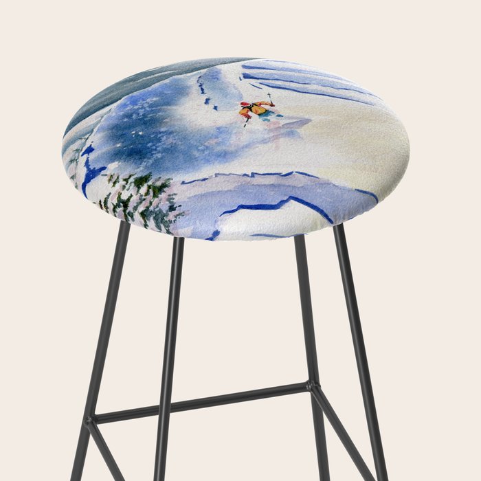Powder Skiing 2 Stool Gallery Image 2