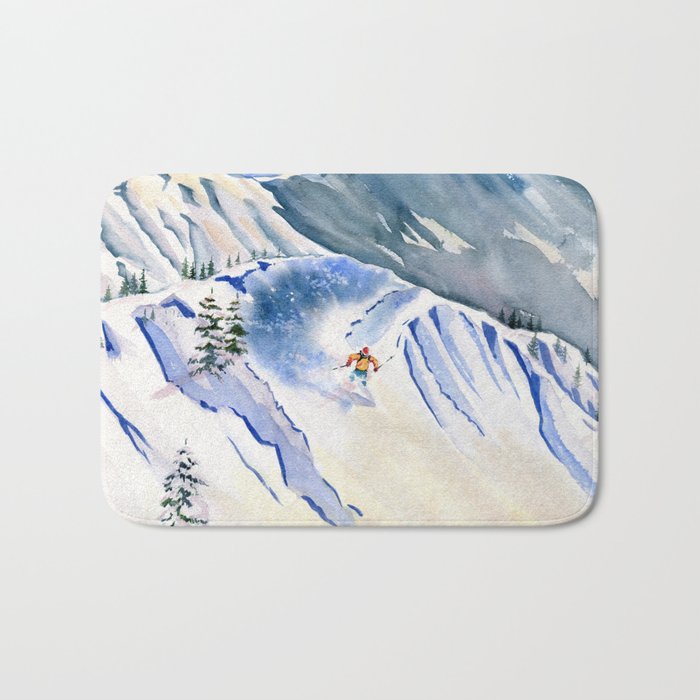 Powder Skiing 2 Bath Mat Gallery Image 1