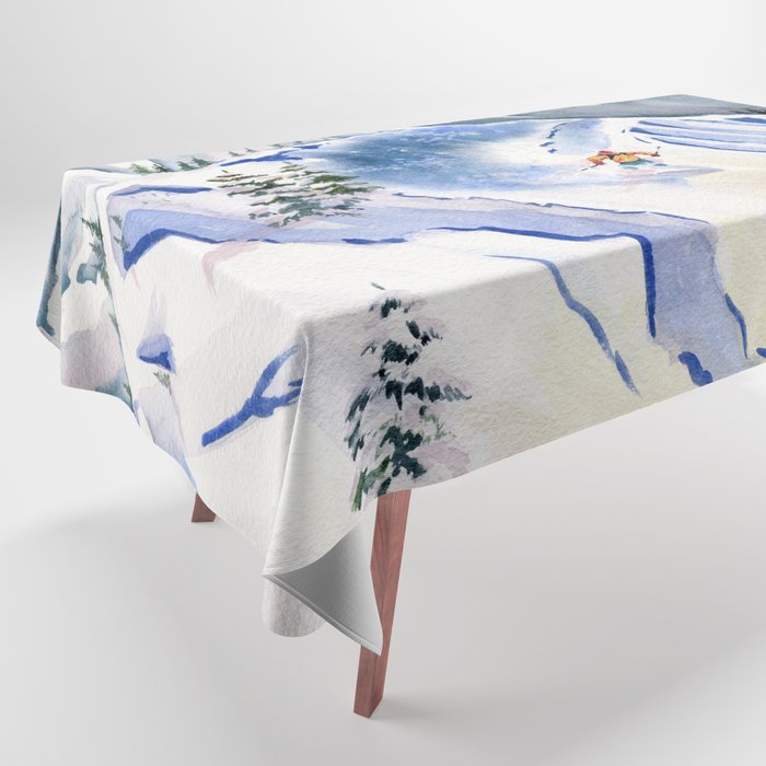 Powder Skiing 2 Tablecloth Gallery Image 1