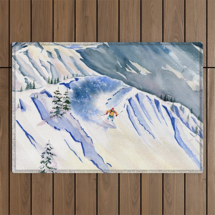 Powder Skiing 2 Outdoor Rug Gallery Image 1