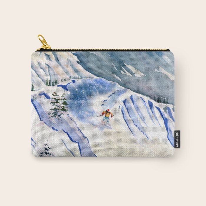 Powder Skiing 2 Carry All Pouch Gallery Image 1
