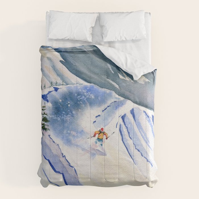 Powder Skiing 2 Comforter Gallery Image 6