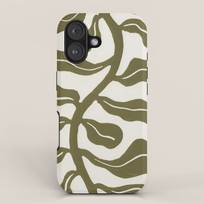 Wind-kissed Plant / Olive Green iPhone Case Gallery Image 1