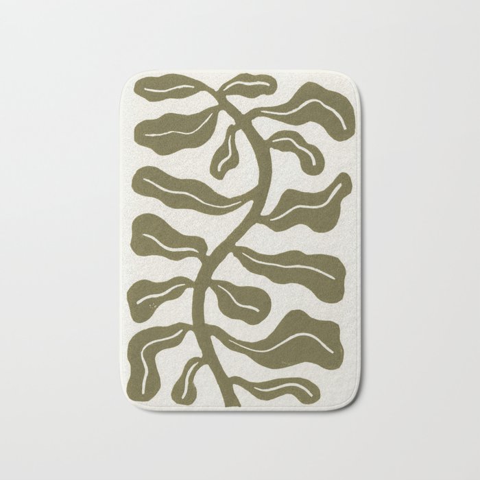 Wind-kissed Plant / Olive Green Bath Mat Gallery Image 1