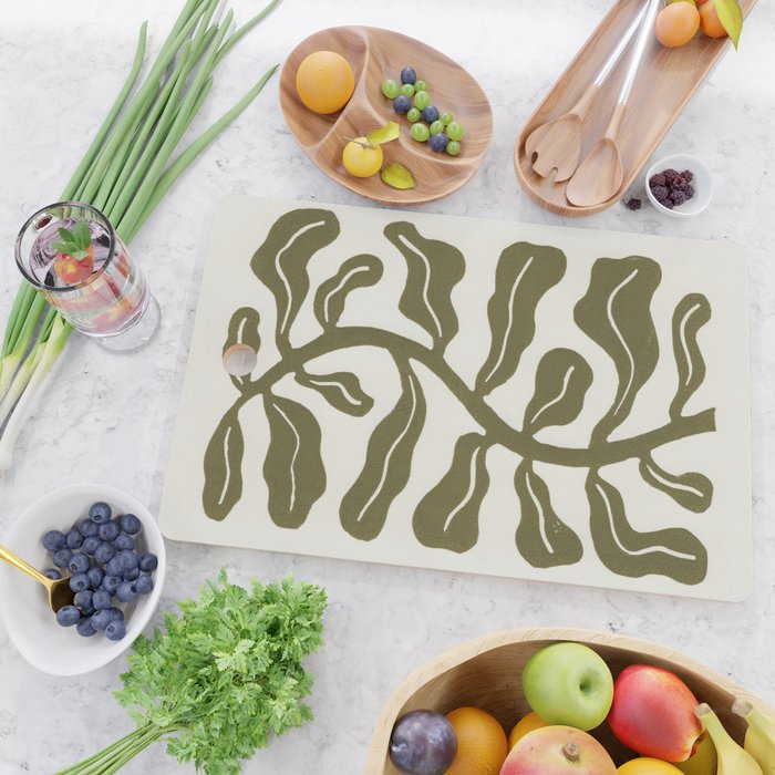 Wind-kissed Plant / Olive Green Cutting Board Gallery Image 2