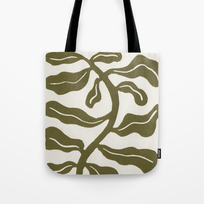 Wind-kissed Plant / Olive Green Tote Bag Gallery Image 1