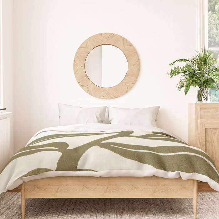 Wind-kissed Plant / Olive Green Duvet Cover Gallery Image 3