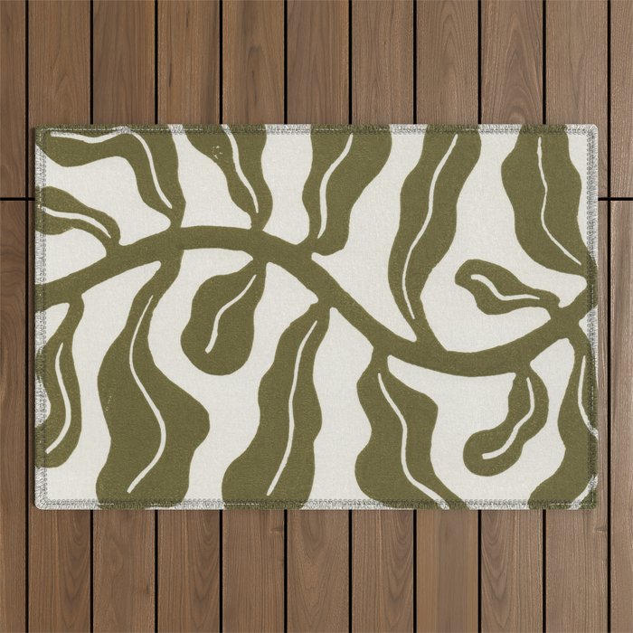 Wind-kissed Plant / Olive Green Outdoor Rug Gallery Image 1