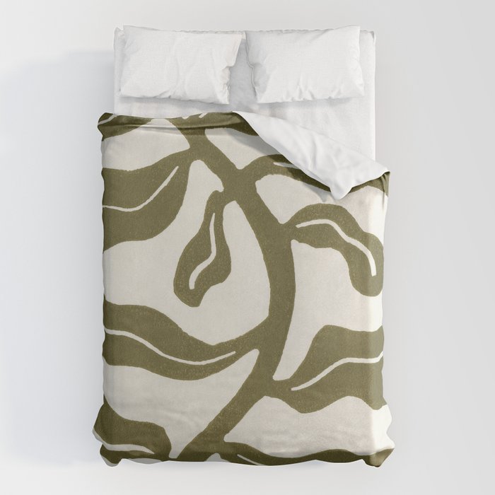 Wind-kissed Plant / Olive Green Duvet Cover Gallery Image 1