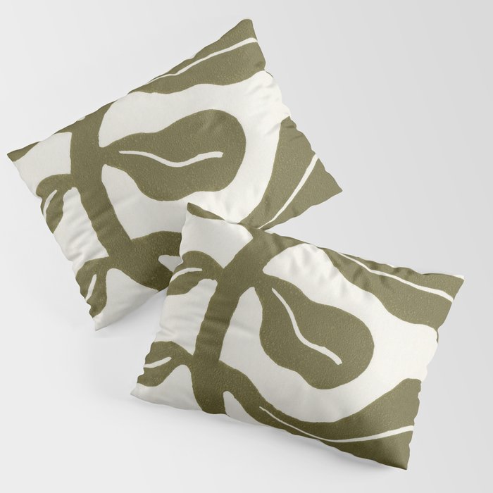 Wind-kissed Plant / Olive Green Pillow Sham Gallery Image 3