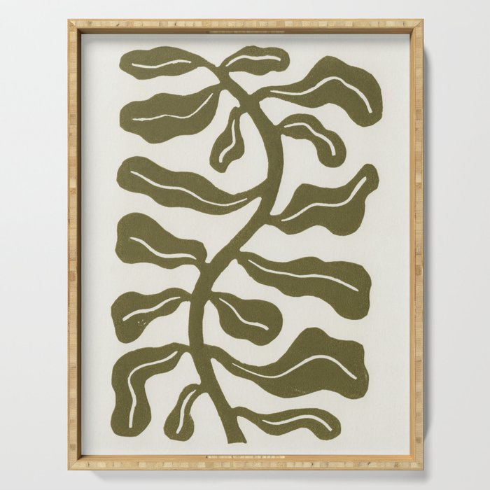 Wind-kissed Plant / Olive Green Serving Tray Gallery Image 1