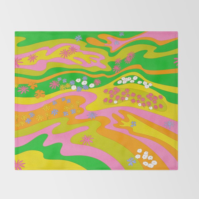 Sixties Landscape Throw Blanket Gallery Image 2