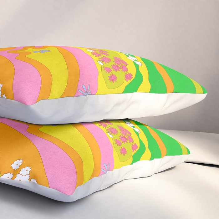 Sixties Landscape Pillow Sham Gallery Image 3