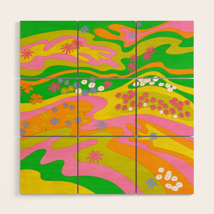 Sixties Landscape Wood Wall Art Gallery Image 1