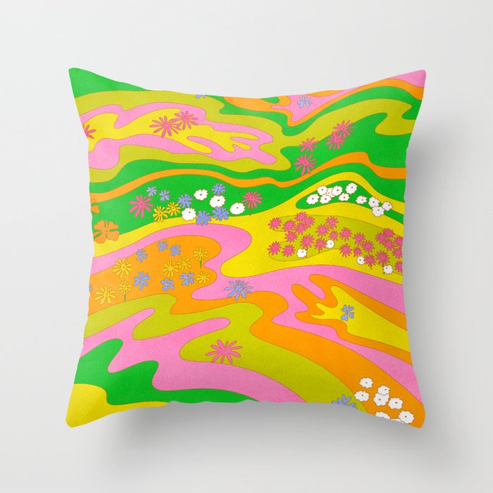 Sixties Landscape Throw Pillow Gallery Image 6
