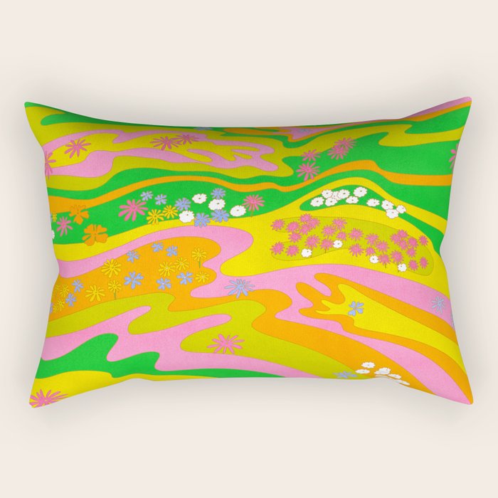 Sixties Landscape Rectangular Pillow Gallery Image 2