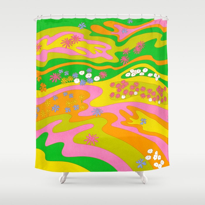 Sixties Landscape Shower Curtain Gallery Image 1
