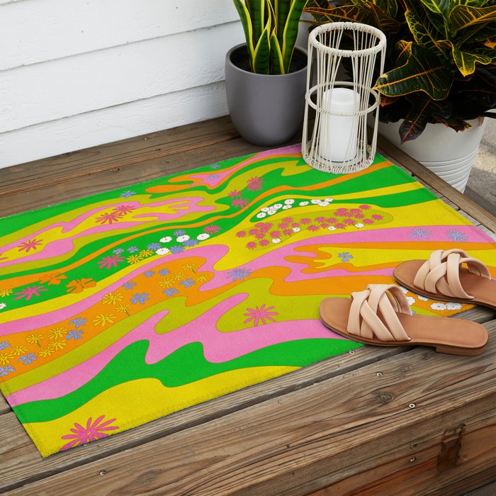 Sixties Landscape Outdoor Rug Gallery Image 2