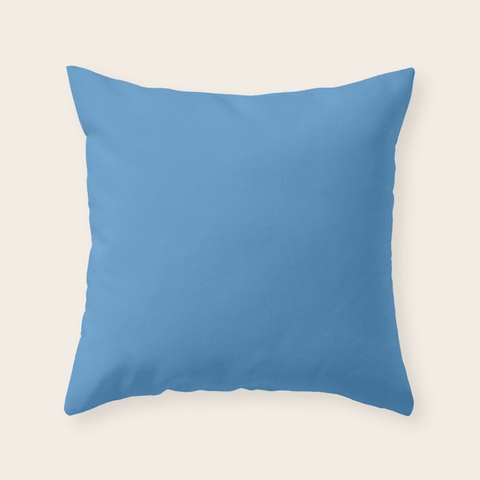 Solid Seaside Blue Throw Pillow Gallery Image 2