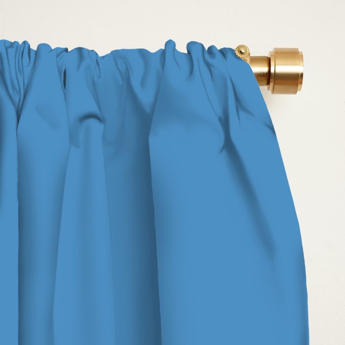 Solid Seaside Blue Window Curtain Gallery Image 2