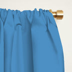 Solid Seaside Blue Window Curtain Gallery Image 2