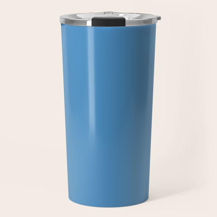 Solid Seaside Blue Travel Mug Gallery Image 1