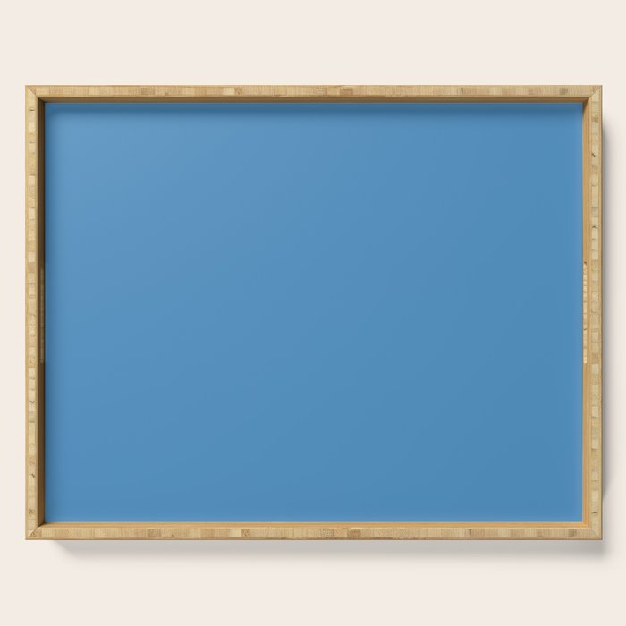 Solid Seaside Blue Serving Tray Gallery Image 1