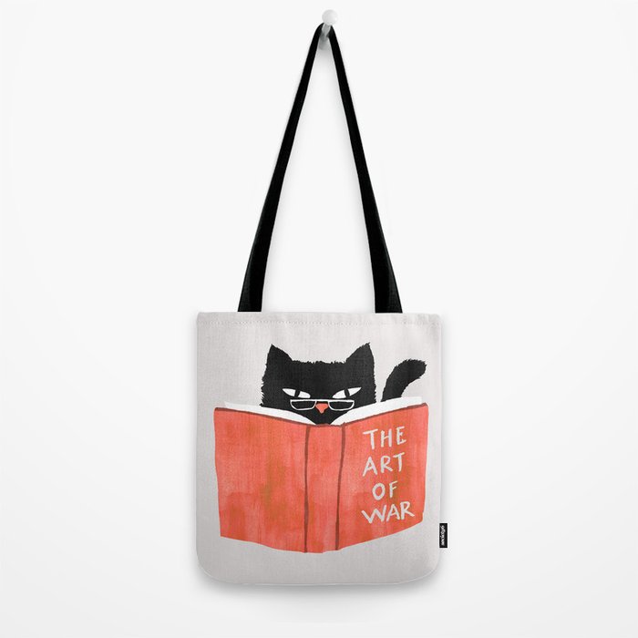 Cat reading book Tote Bag Gallery Image 2