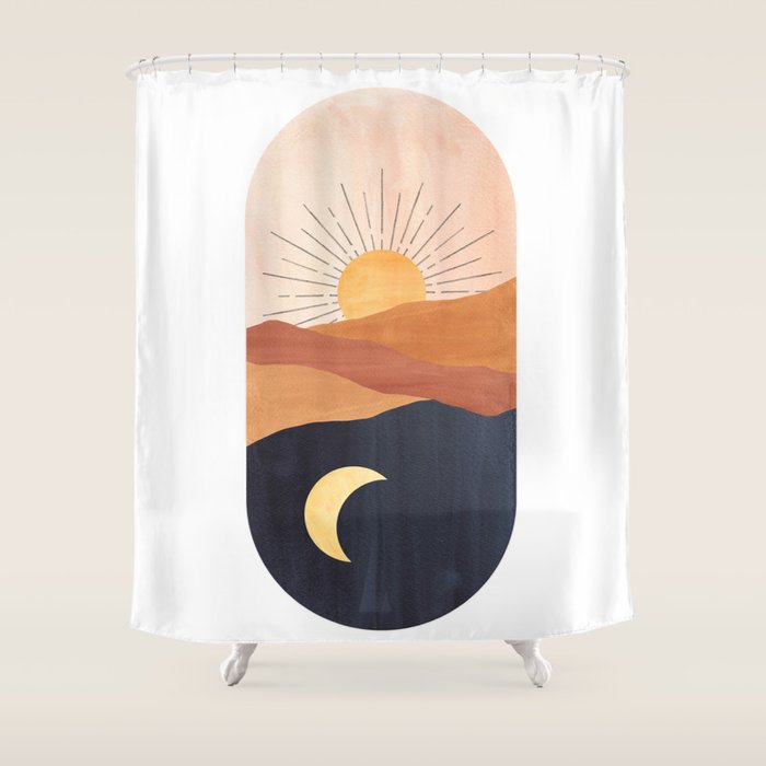 Abstract day and night Shower Curtain Gallery Image 1