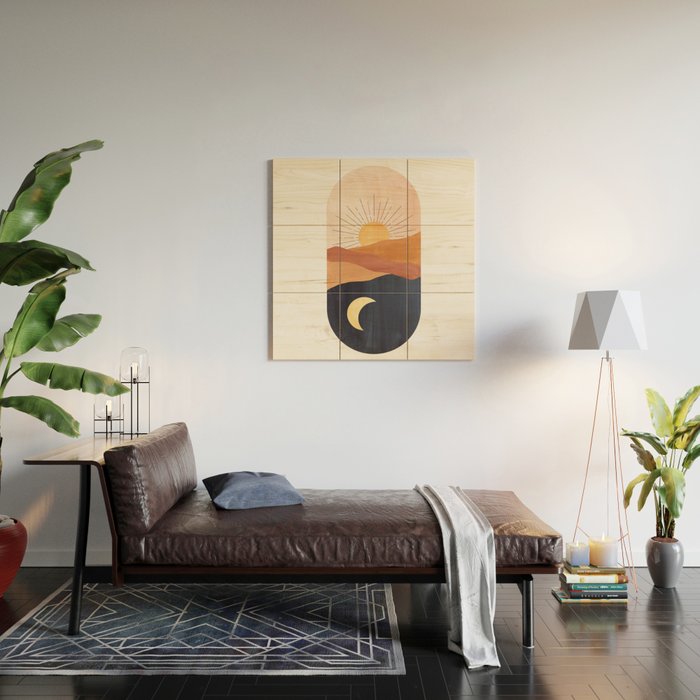 Abstract day and night Wood Wall Art Gallery Image 2