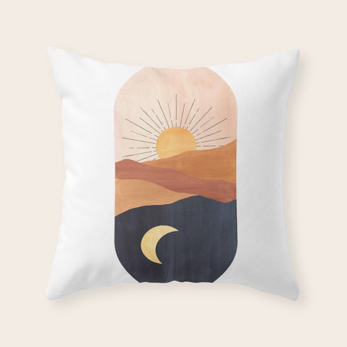 Abstract day and night Throw Pillow Gallery Image 6