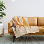 Vintage Scandinavian Orange Geometric Triangle Pattern Throw Blanket Gallery Image 1