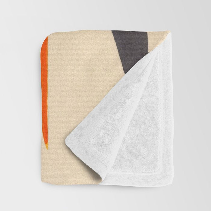 Vintage Scandinavian Orange Geometric Triangle Pattern Throw Blanket Gallery Image 3