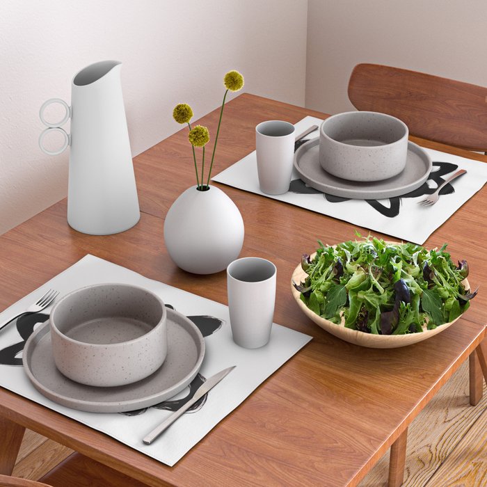 Ink Confusion White Background Placemat Gallery Image 2