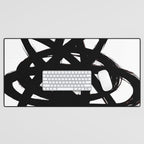 Ink Confusion White Background Desk Mat Gallery Image 1