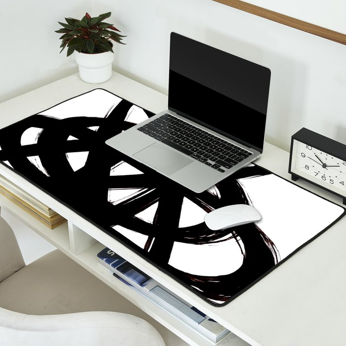 Ink Confusion White Background Desk Mat Gallery Image 2