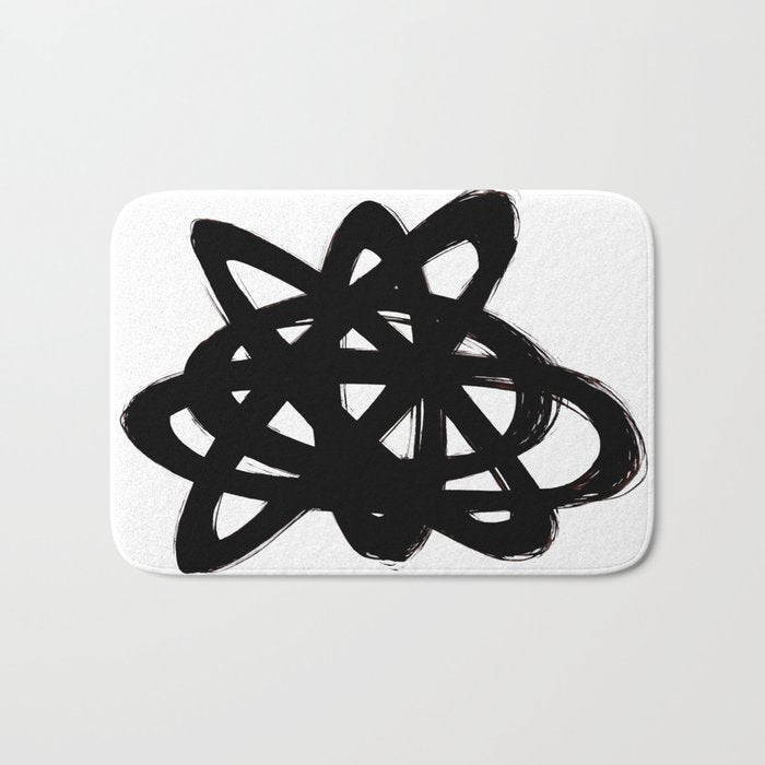 Ink Confusion White Background Bath Mat Gallery Image 1