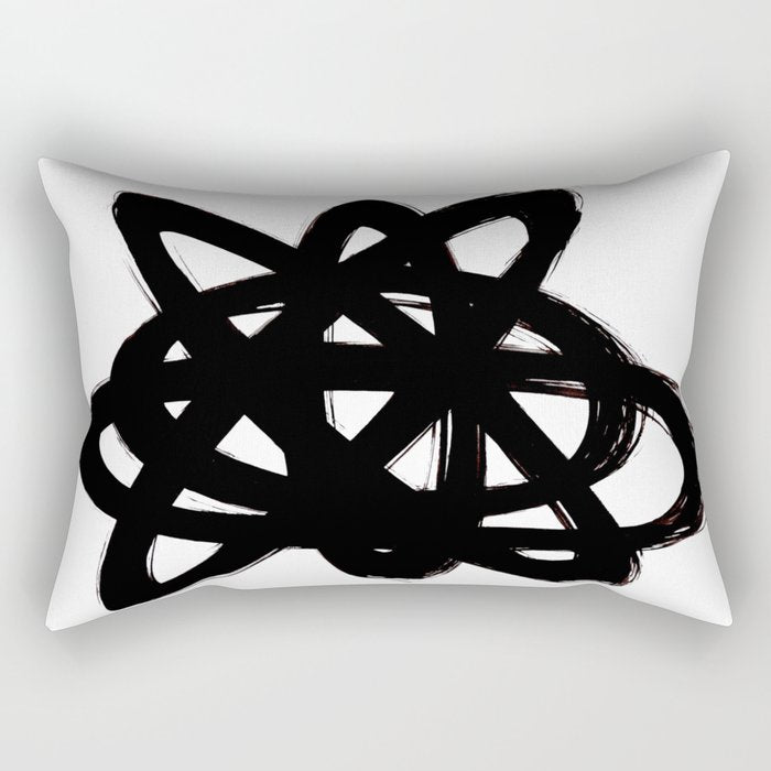 Ink Confusion White Background Rectangular Pillow Gallery Image 1