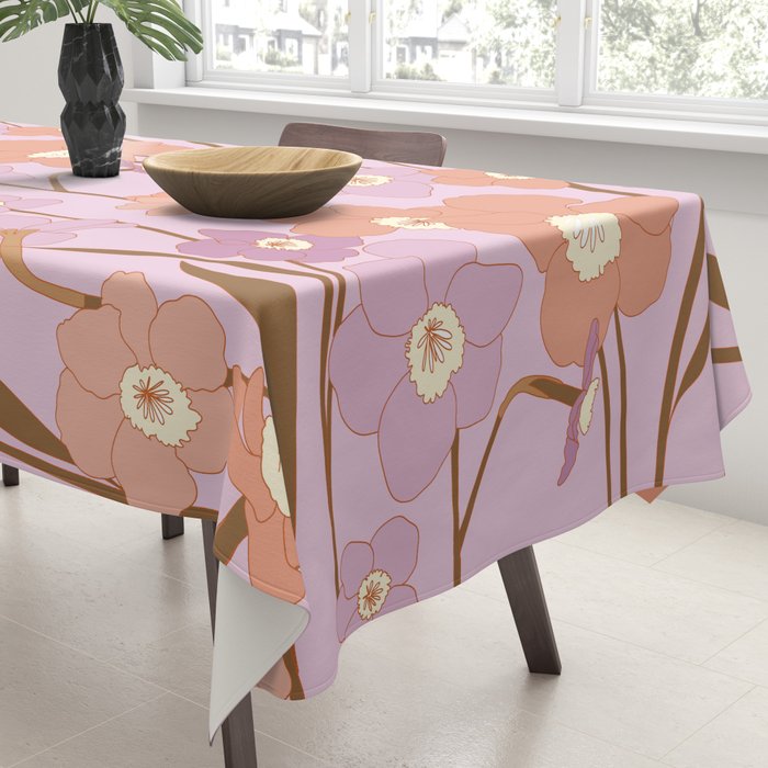 Purple Daffodil Pattern Tablecloth Gallery Image 3