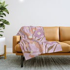 Purple Daffodil Pattern Throw Blanket Gallery Image 1
