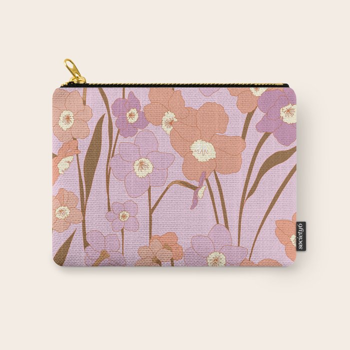 Purple Daffodil Pattern Carry All Pouch Gallery Image 1